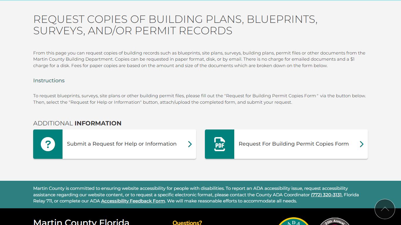 Request Copies of Building Plans ... - Martin County Florida